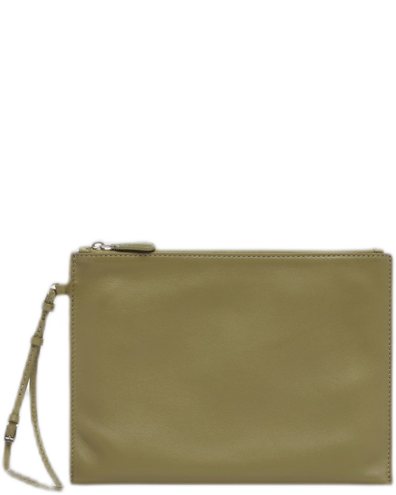 Green Wristlet Pouch - THE ROW (Background Removed)