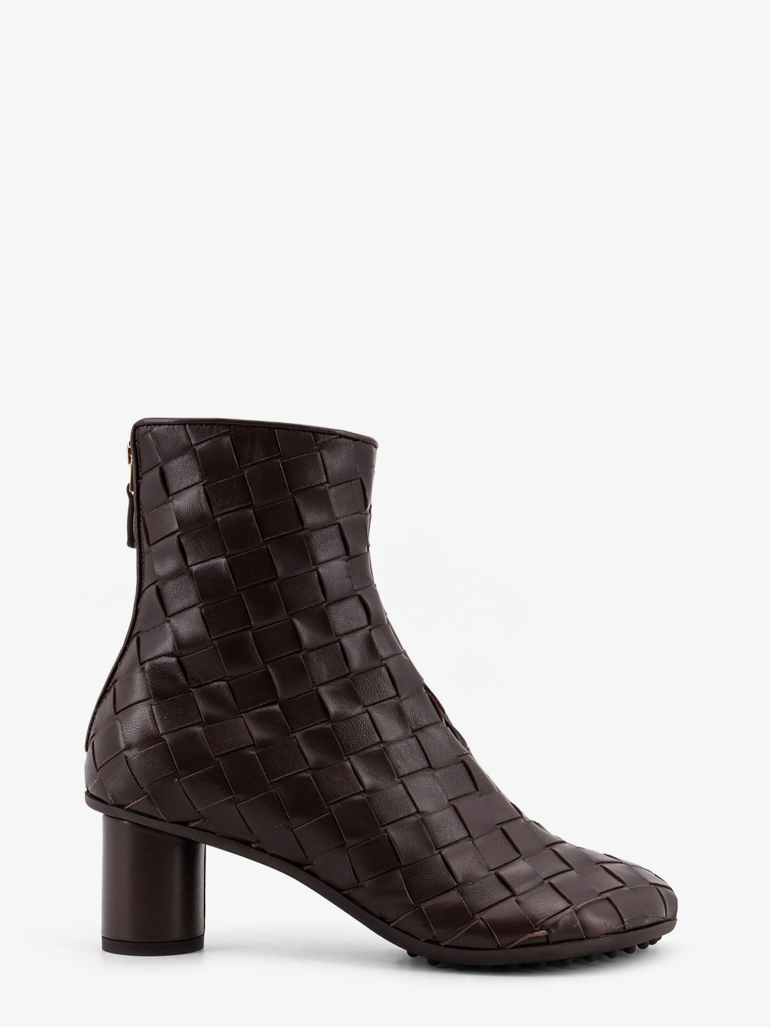 Leather Ankle Boots With Intrecciato Motif BOTTEGA VENETA оригінал – Купити в Україні – боковий вид