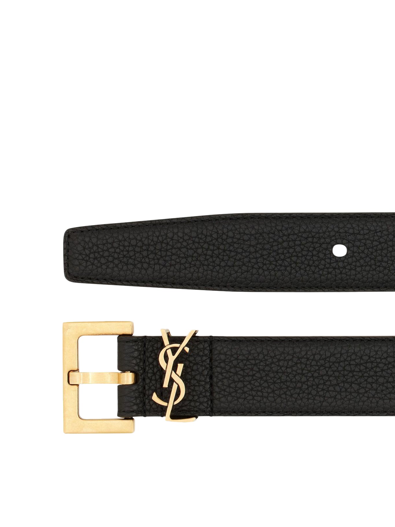 CASSANDRE HAMMERED LEATHER BELT WITH SQUARE BUCKLE SAINT LAURENT оригінал – Купити в Україні – вид ззаду