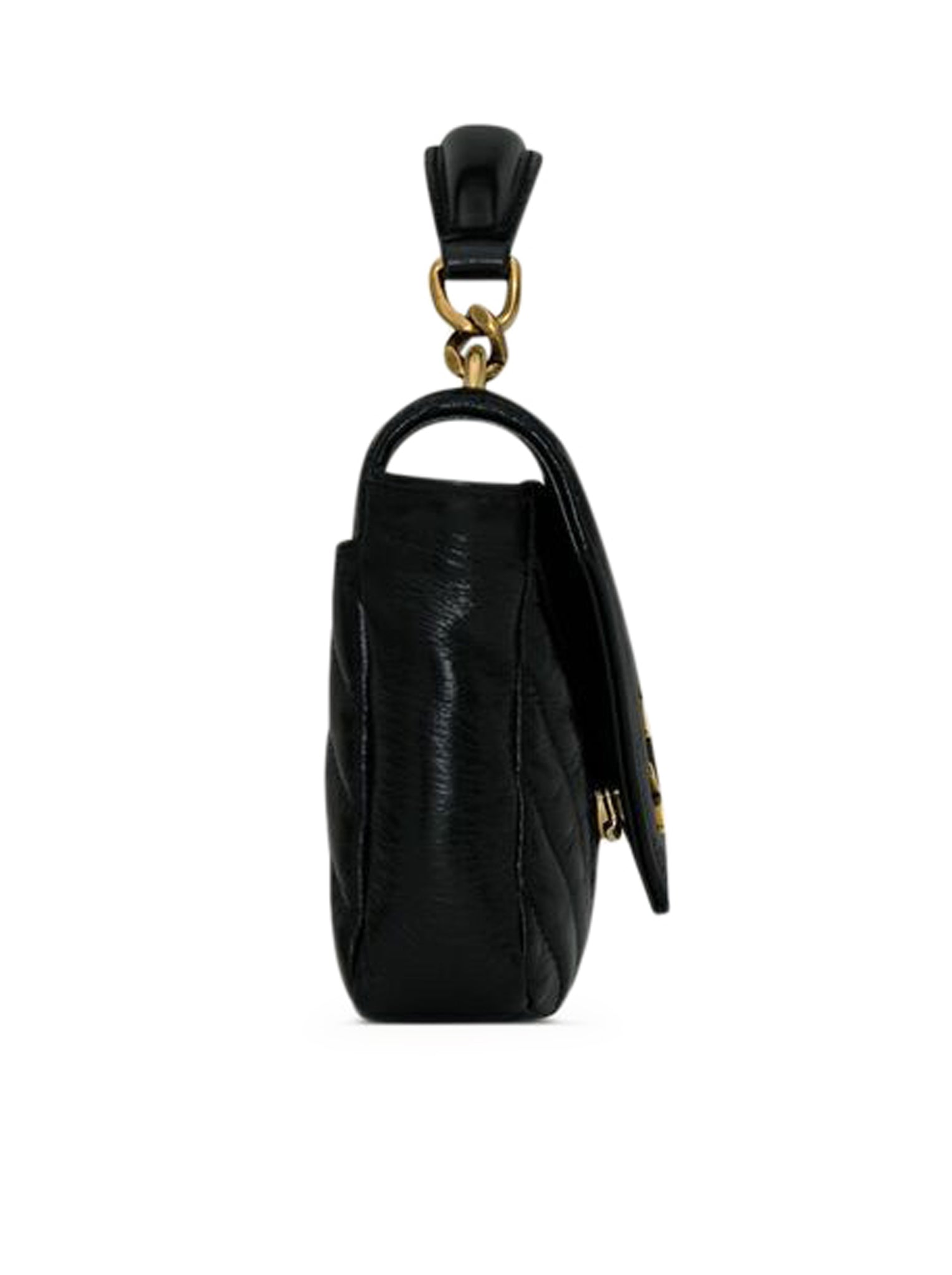COLLEGE MINI CHAIN BAG IN SHINY CRAQUELÉ LEATHER SAINT LAURENT – Гарантія оригінальності – збільшений вид