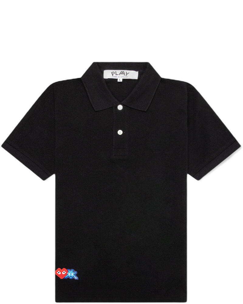 Comme des Garcons PLAY x the Artist Invader Women's Polo - Black - COMME DES GARCONS (Background Removed)