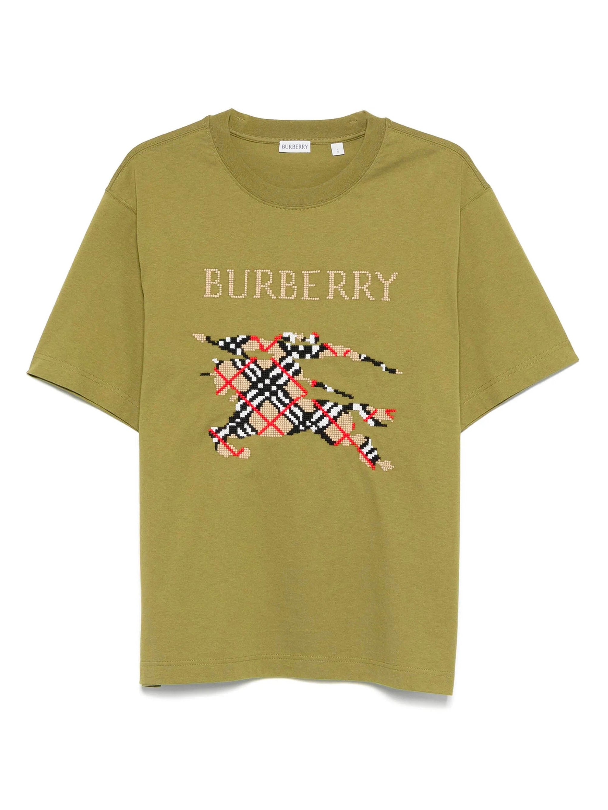 Cotton T-shirt with cross stitch EKD BURBERRY оригінал – Купити в Україні – боковий вид