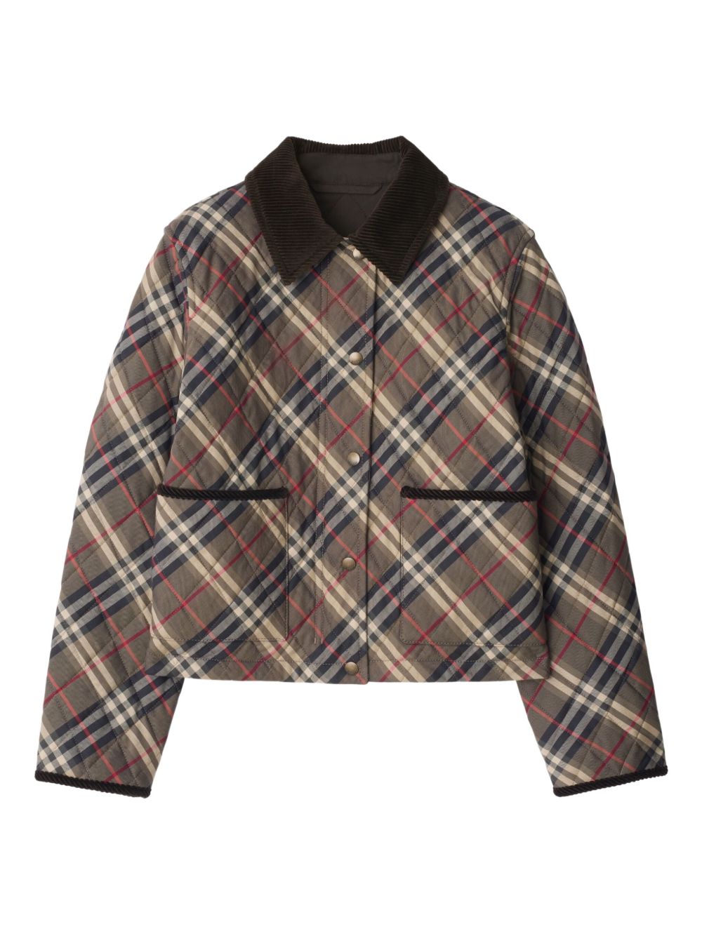 Оригінальна Cropped check quilted cotton jacket BURBERRY – боковий вид