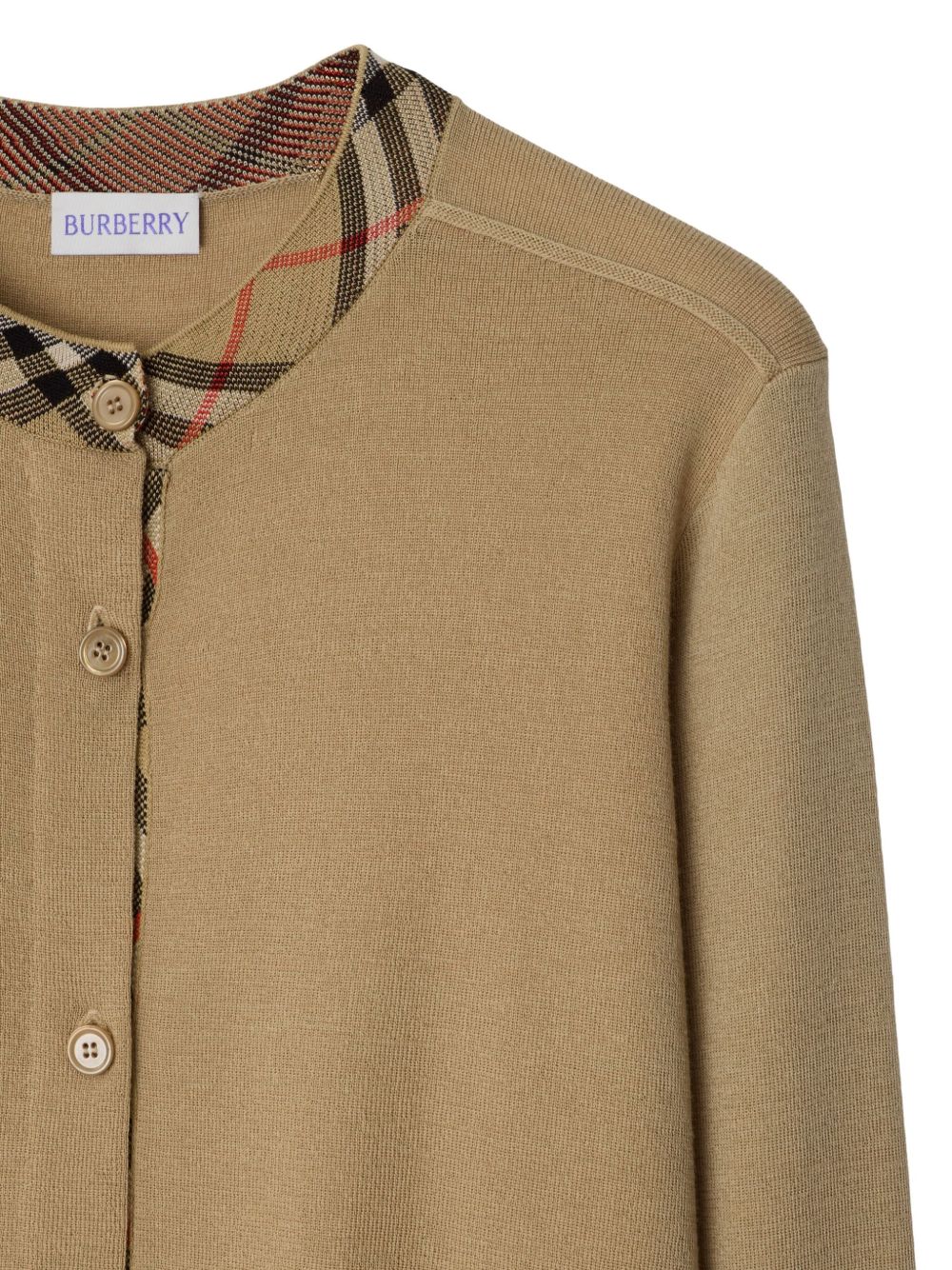 Оригінальна Check trim cardigan BURBERRY – вид ззаду