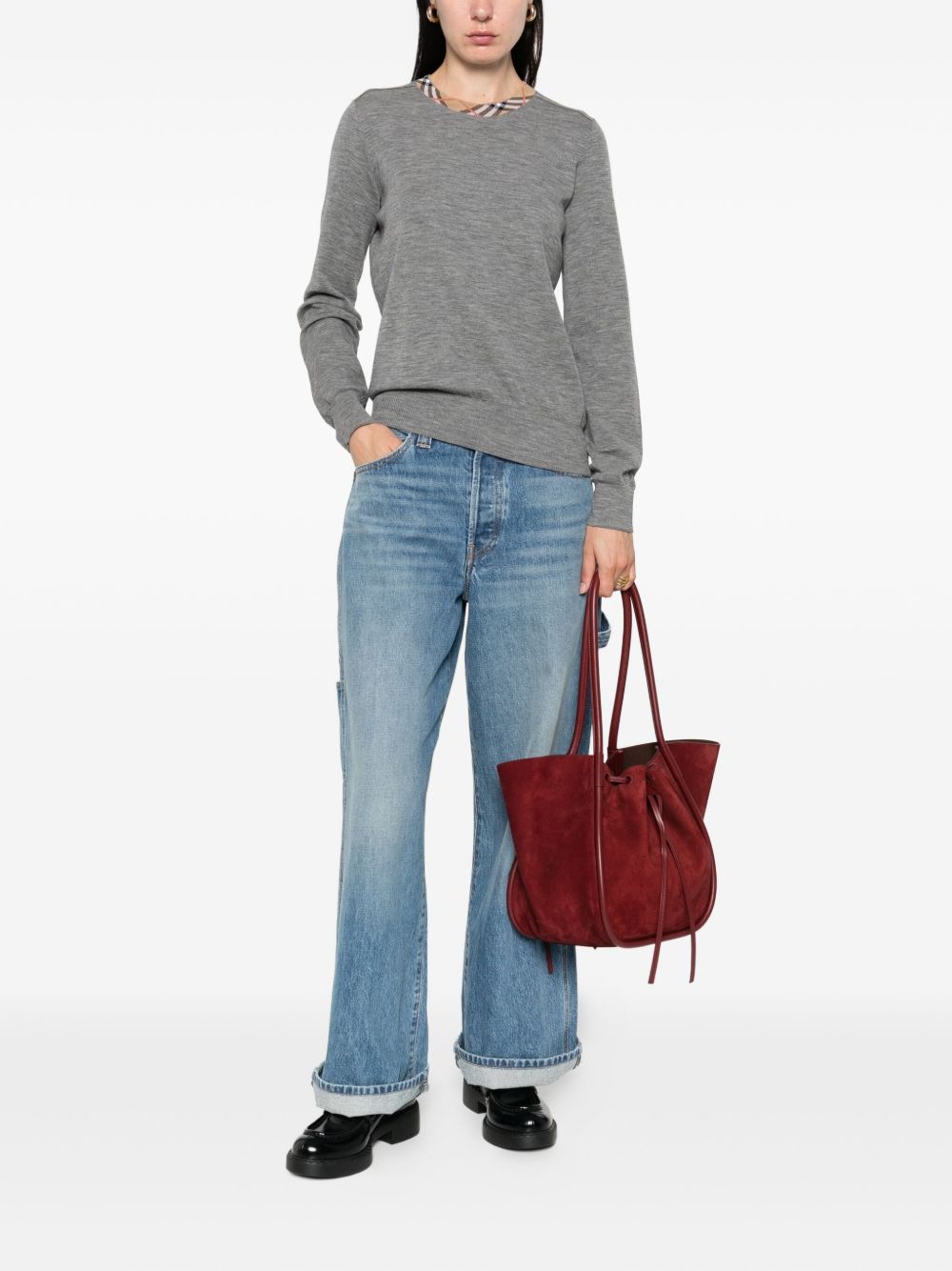 Check Trim Sweater BURBERRY – Гарантія оригінальності – вид ззаду