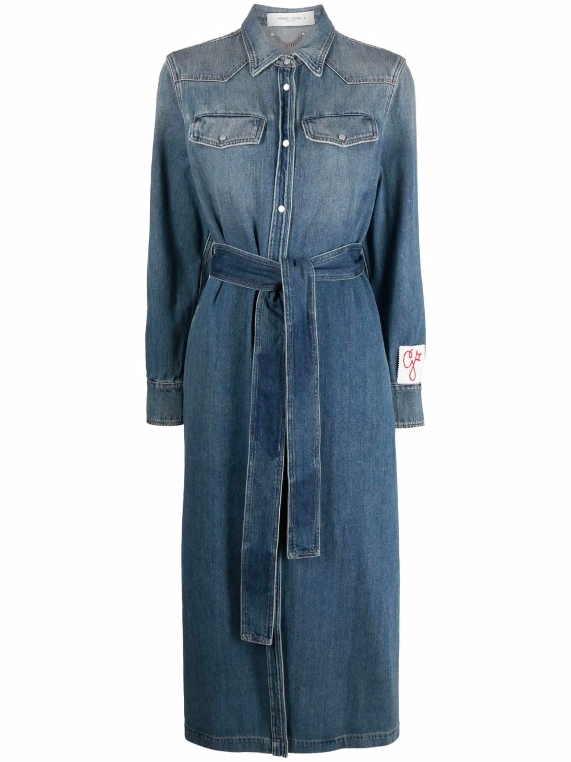 Shirt dress in denim GOLDEN GOOSE оригінал – Купити в Україні – боковий вид