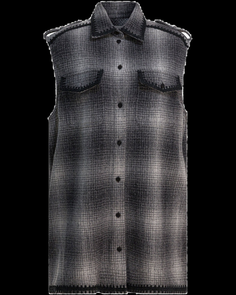 BG_REMOVED_CATALOG_Wool Blend Chemisier Dress - GOLDEN GOOSE