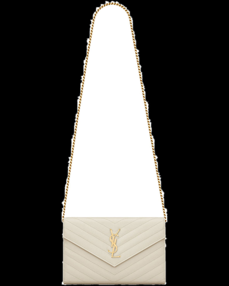 BG_REMOVED_CATALOG_LEATHER CLUTCH WITH CHAIN AND CASSANDRE LOGO - SAINT LAURENT