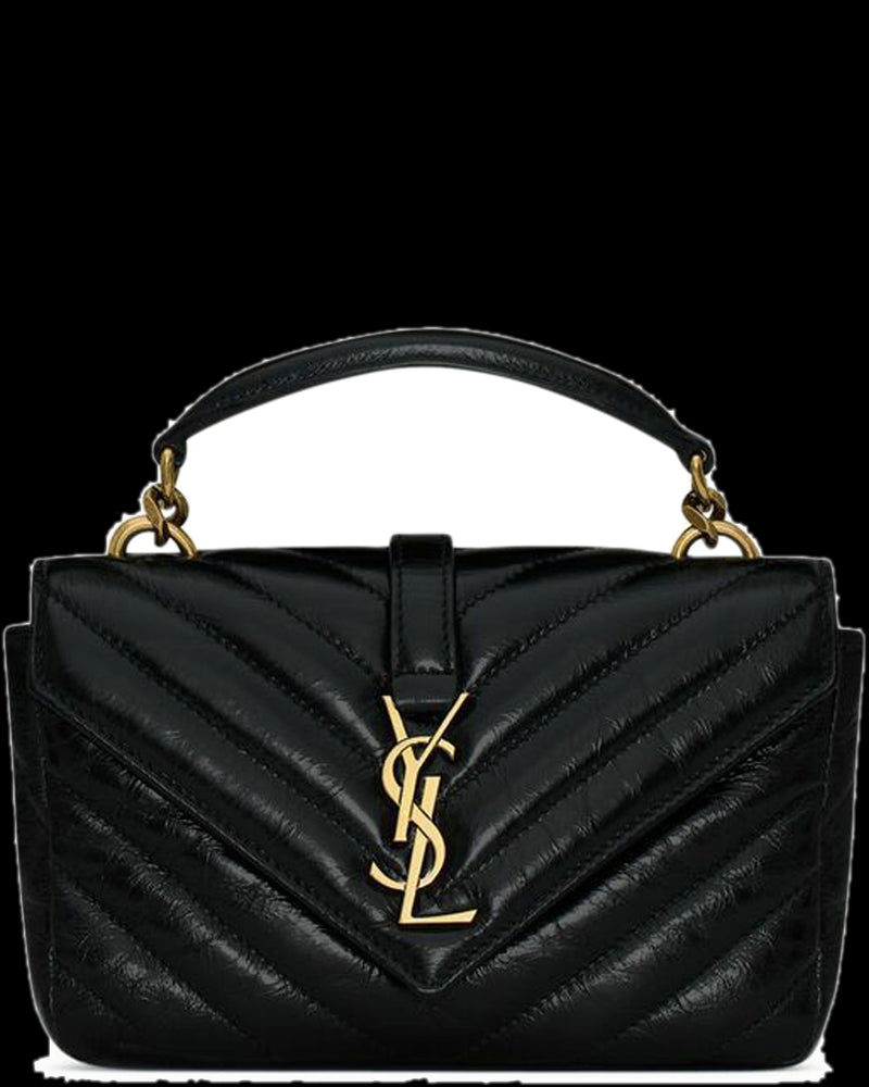 BG_REMOVED_CATALOG_COLLEGE MINI CHAIN BAG IN SHINY CRAQUELÉ LEATHER - SAINT LAURENT
