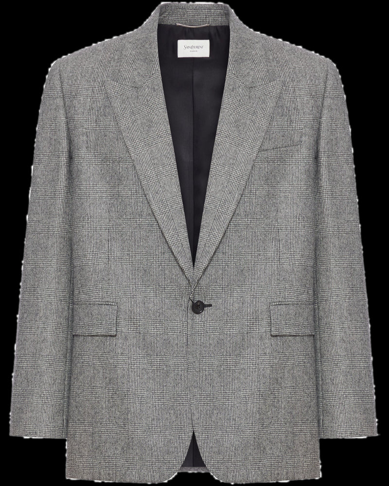 BG_REMOVED_CATALOG_PRINCE OF WALES WOOL FLANNEL JACKET - SAINT LAURENT