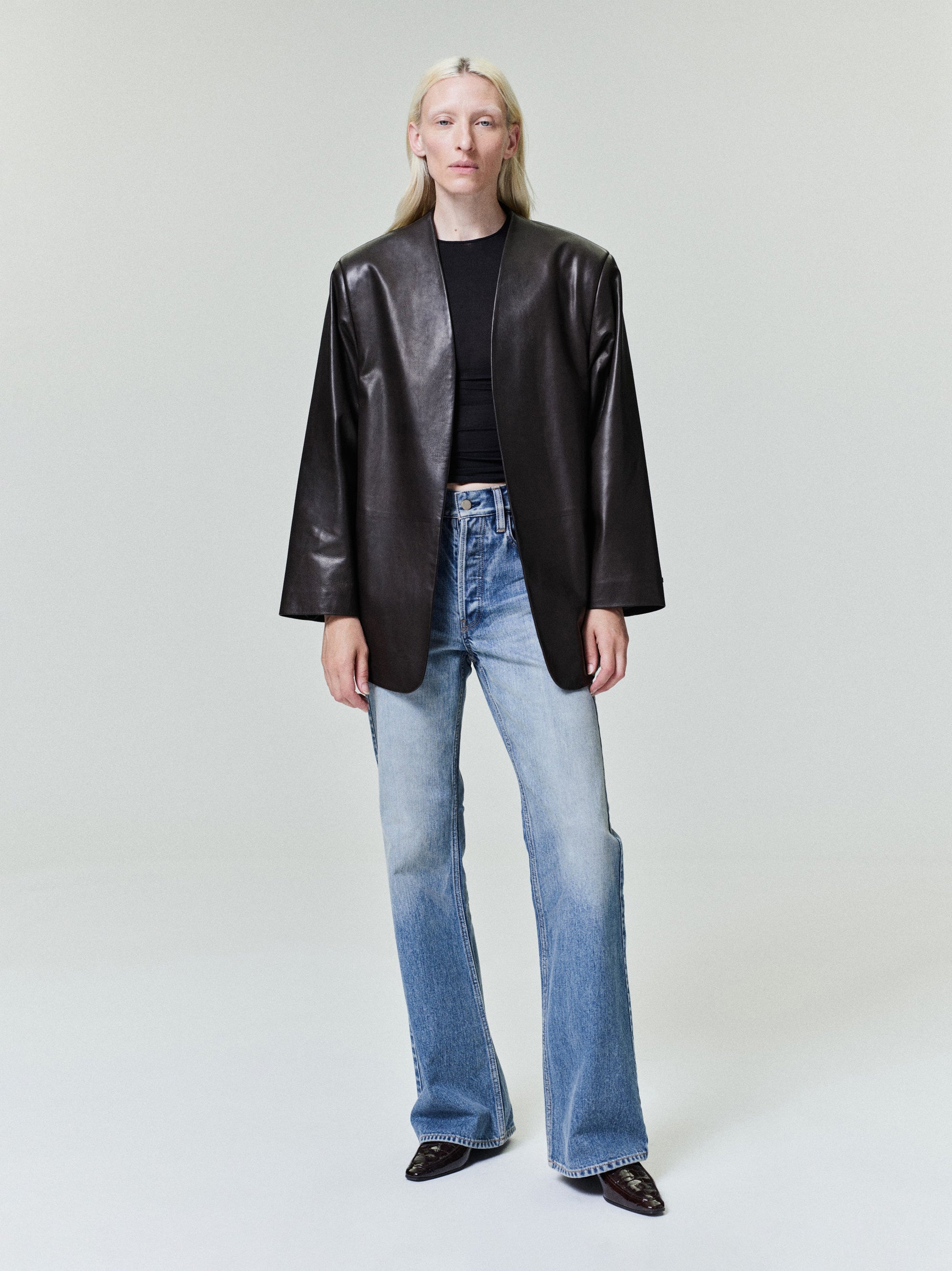 Womens Leather Collarless Jacket Fear of god оригінал – Купити в Україні – вид ззаду