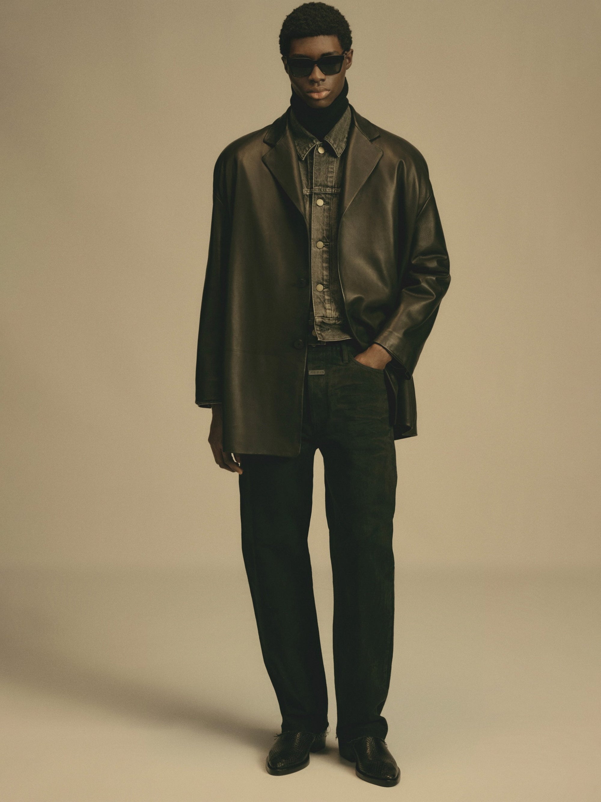 Оригінальна Leather Relaxed Blazer Fear of god – вид 9