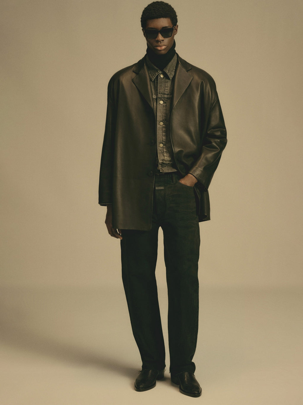 Оригінальна Leather Relaxed Blazer Fear of god – вид 9