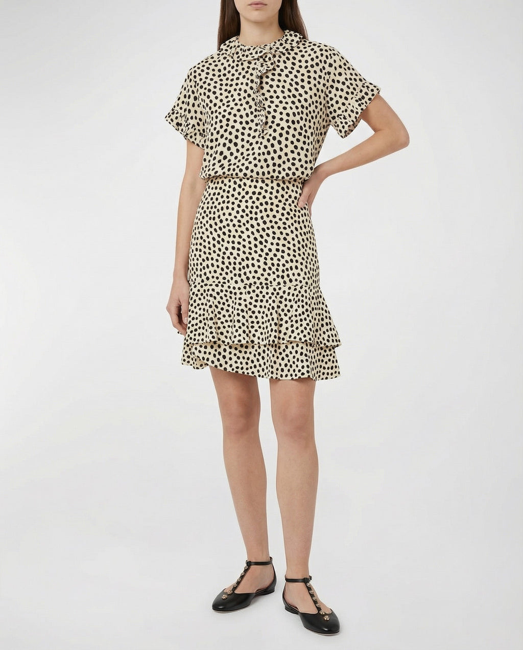 Оригінальна Polka Dot Silk Crepe De Chine Top Chloe – вид ззаду
