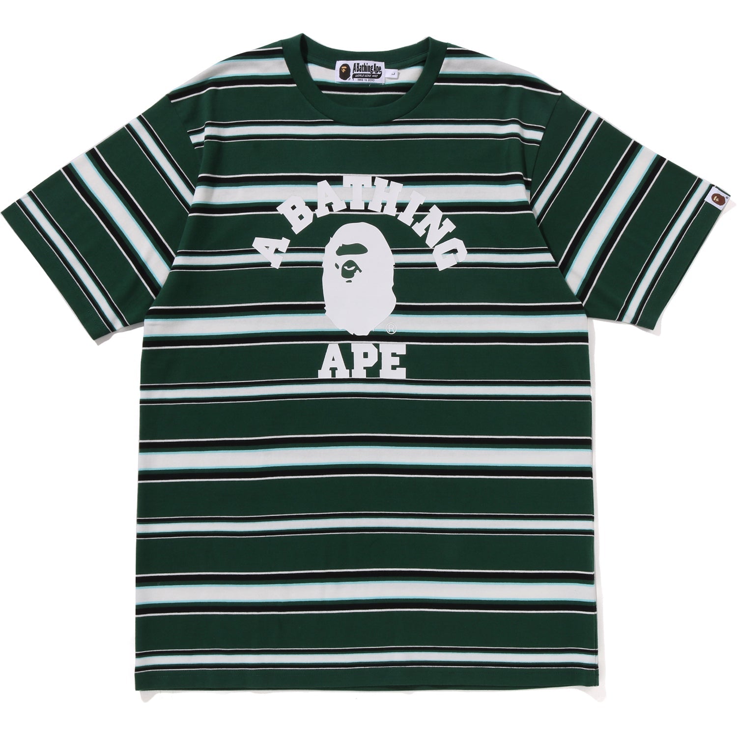 Оригінальна Mens Ape Head College Stripe Tee A bathing ape – боковий вид