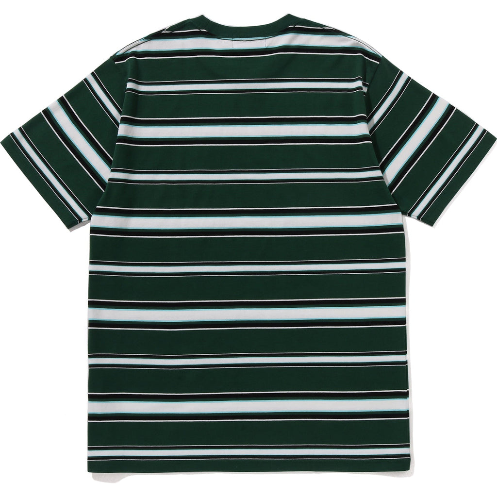 Оригінальна Mens Ape Head College Stripe Tee A bathing ape – вид ззаду