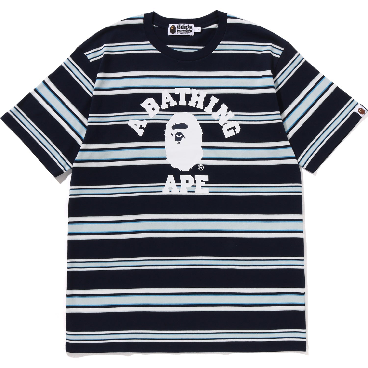 Оригінальна Mens Ape Head College Stripe Tee A bathing ape – збільшений вид
