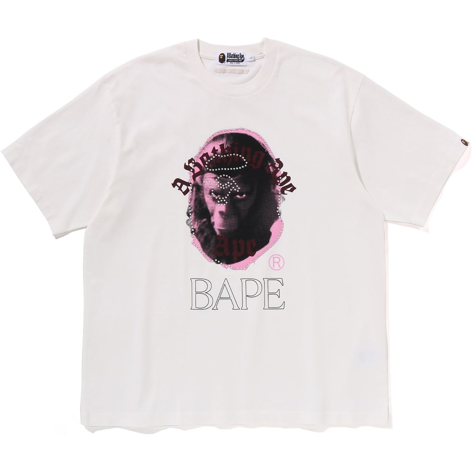 Garment Dye Rhinestone Ape Head Relaxed Fit Tee Mens A bathing ape – Гарантія оригінальності – боковий вид