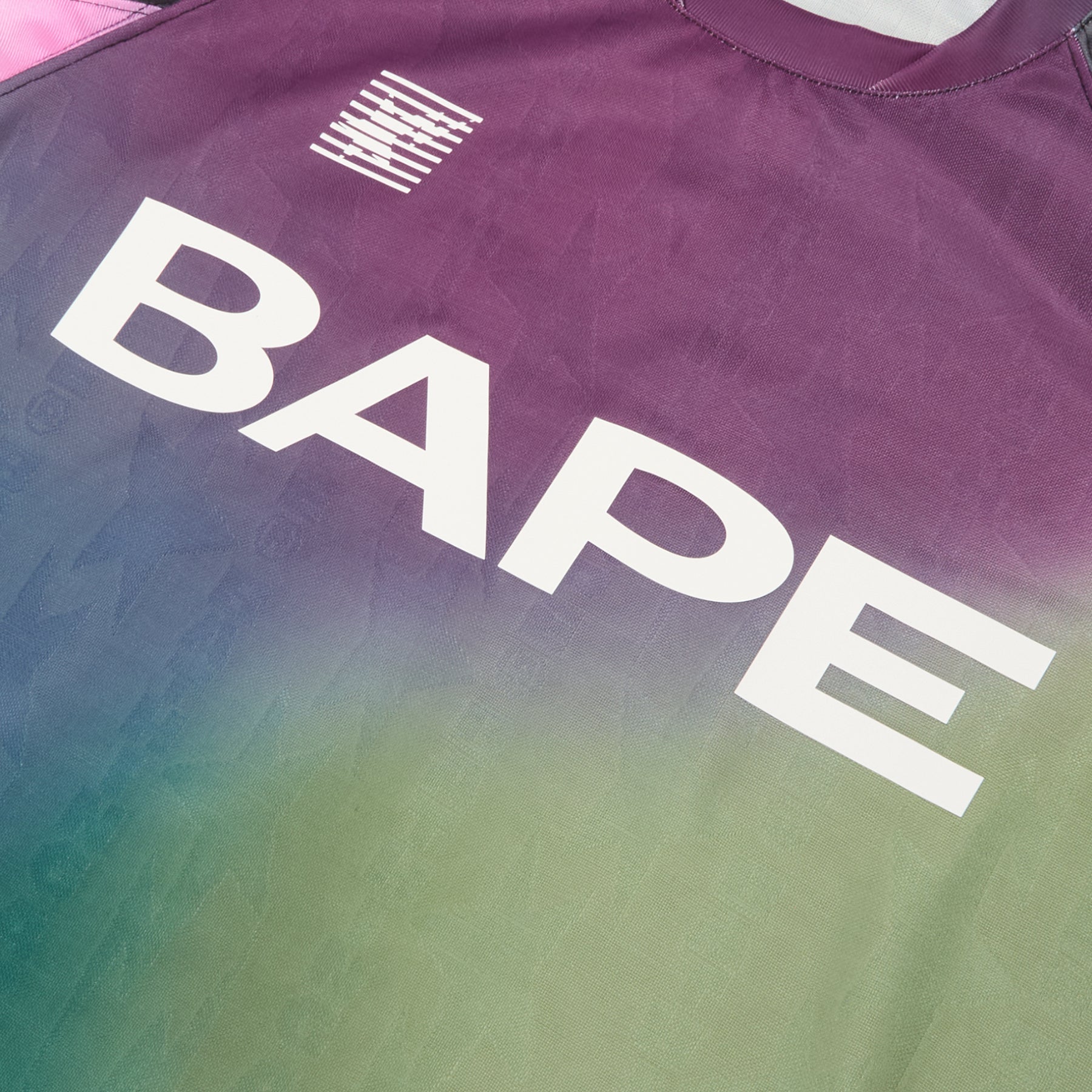 Оригінальна Tie Dye Sta Stripe Pattern Relaxed Fit Football Jersey Tee M A bathing ape – збільшений вид