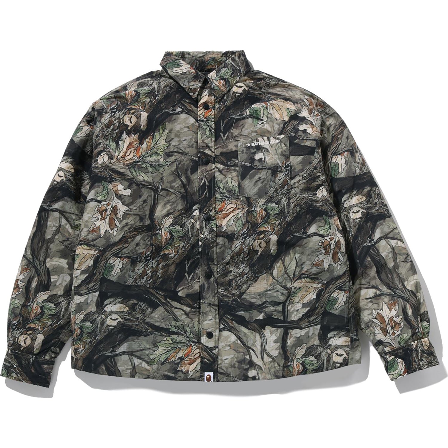 Tree Edge Camo Down Shirt Jacket Mens A bathing ape – Гарантія оригінальності – боковий вид