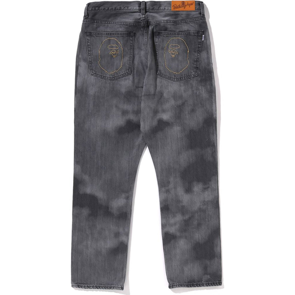 Оригінальна High Tone Bleach Regular Fit Denim Pants Mens A bathing ape – вид ззаду