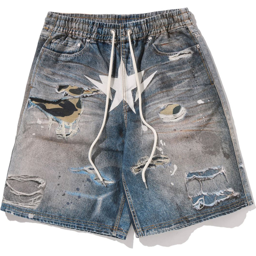 Sta Fake Print Relaxed Fit Shorts Mens A bathing ape – Гарантія оригінальності – боковий вид