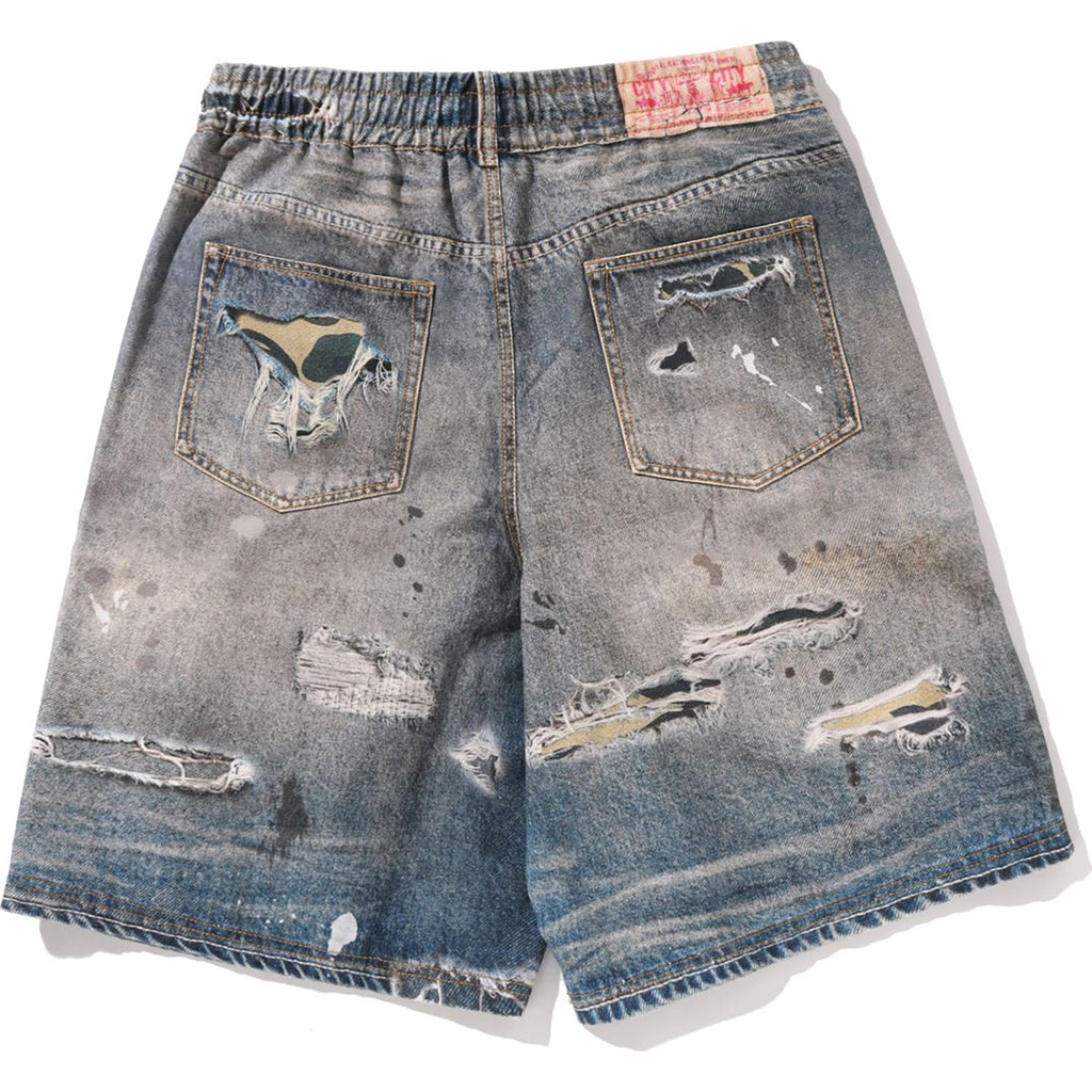 Sta Fake Print Relaxed Fit Shorts Mens A bathing ape – Гарантія оригінальності – вид ззаду