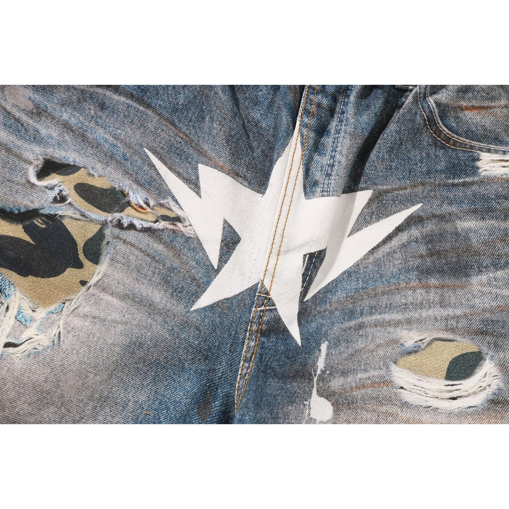Sta Fake Print Relaxed Fit Shorts Mens A bathing ape – Гарантія оригінальності – детальний вид