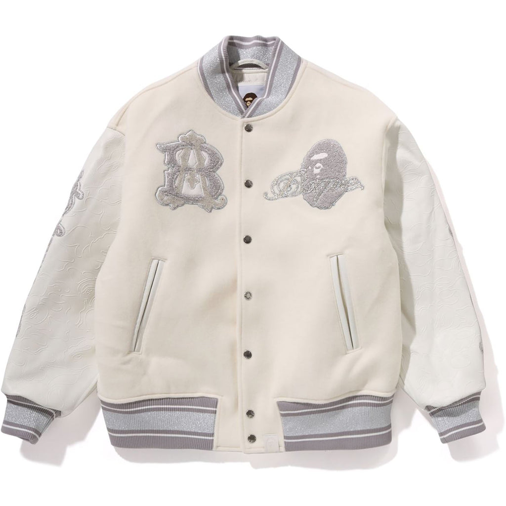 Оригінальна Line Camo Multi Logo Wool Varsity Jacket Mens A bathing ape – боковий вид