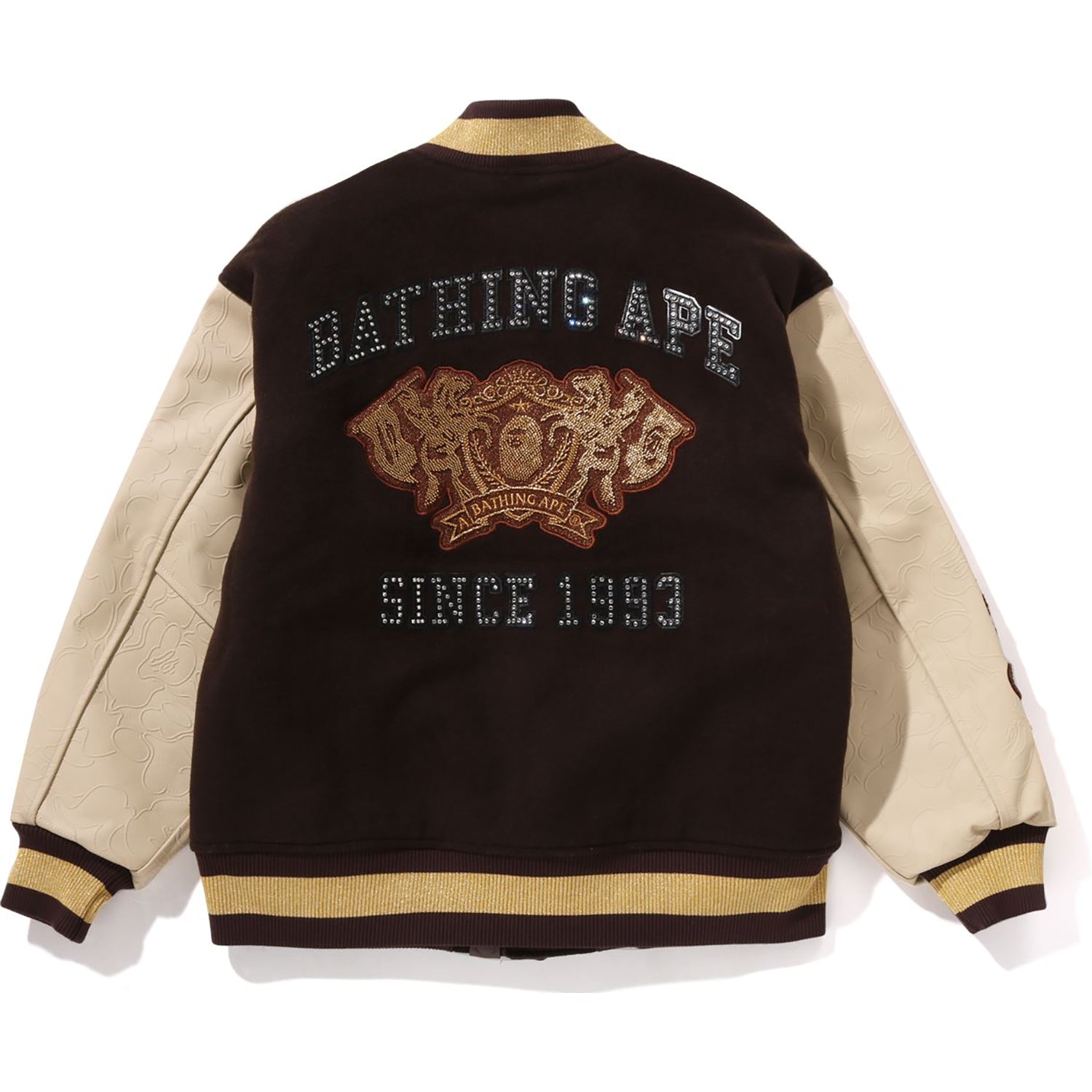 Оригінальна Line Camo Multi Logo Wool Varsity Jacket Mens A bathing ape – боковий вид