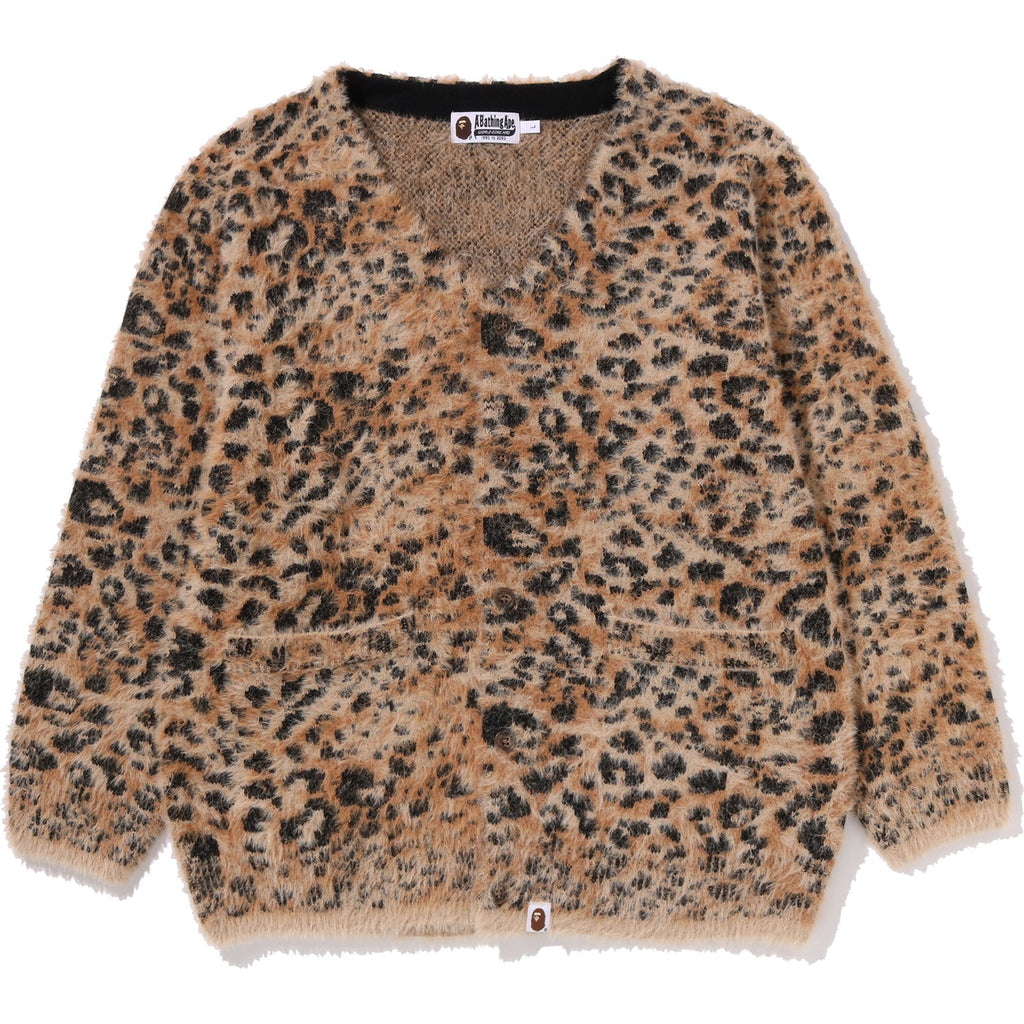Wild Leopard Pattern Shaggy Cardigan Mens A bathing ape – Гарантія оригінальності – боковий вид
