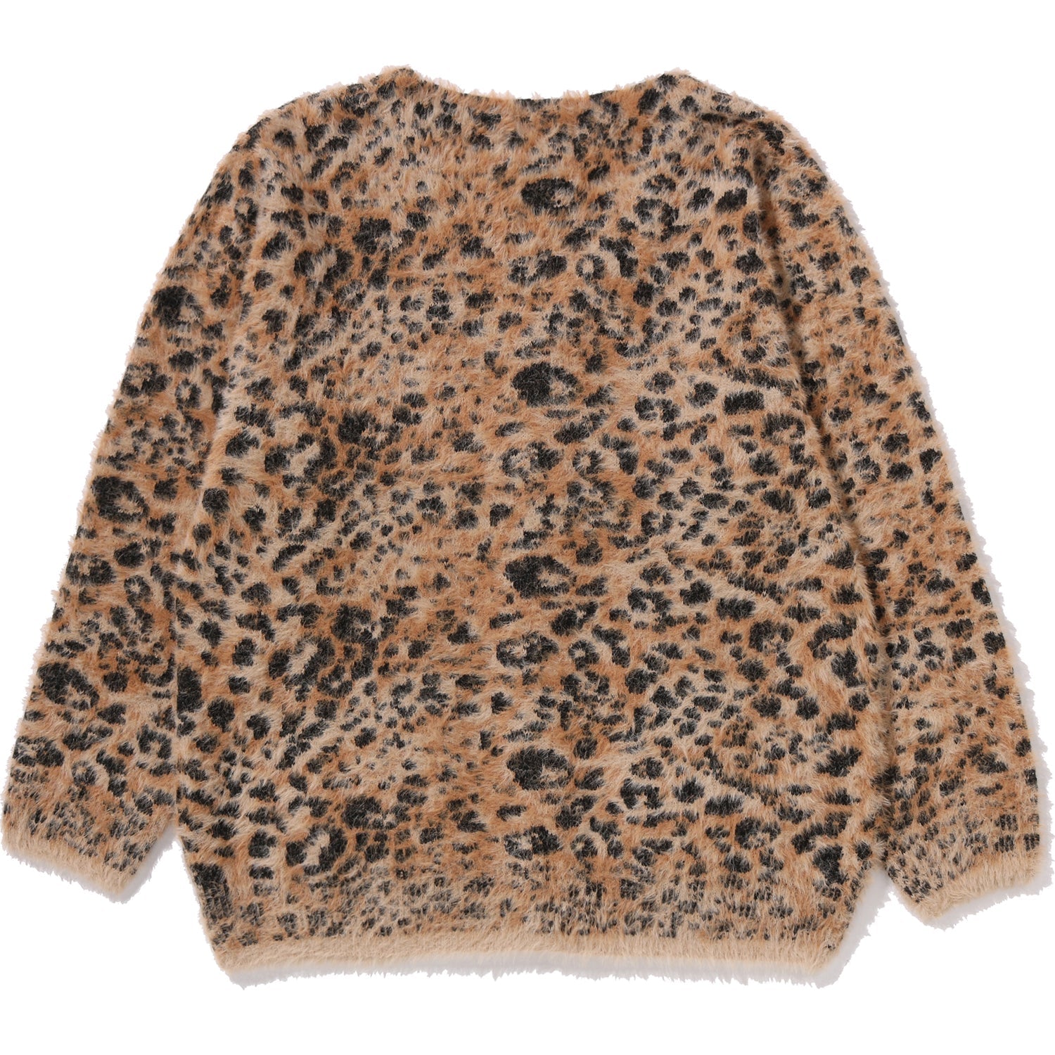 Wild Leopard Pattern Shaggy Cardigan Mens A bathing ape – Гарантія оригінальності – вид ззаду