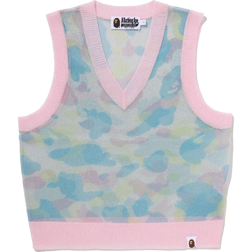 New Multi Camo Metallic Cropped Knit Vest Ladies A bathing ape – Гарантія оригінальності – боковий вид