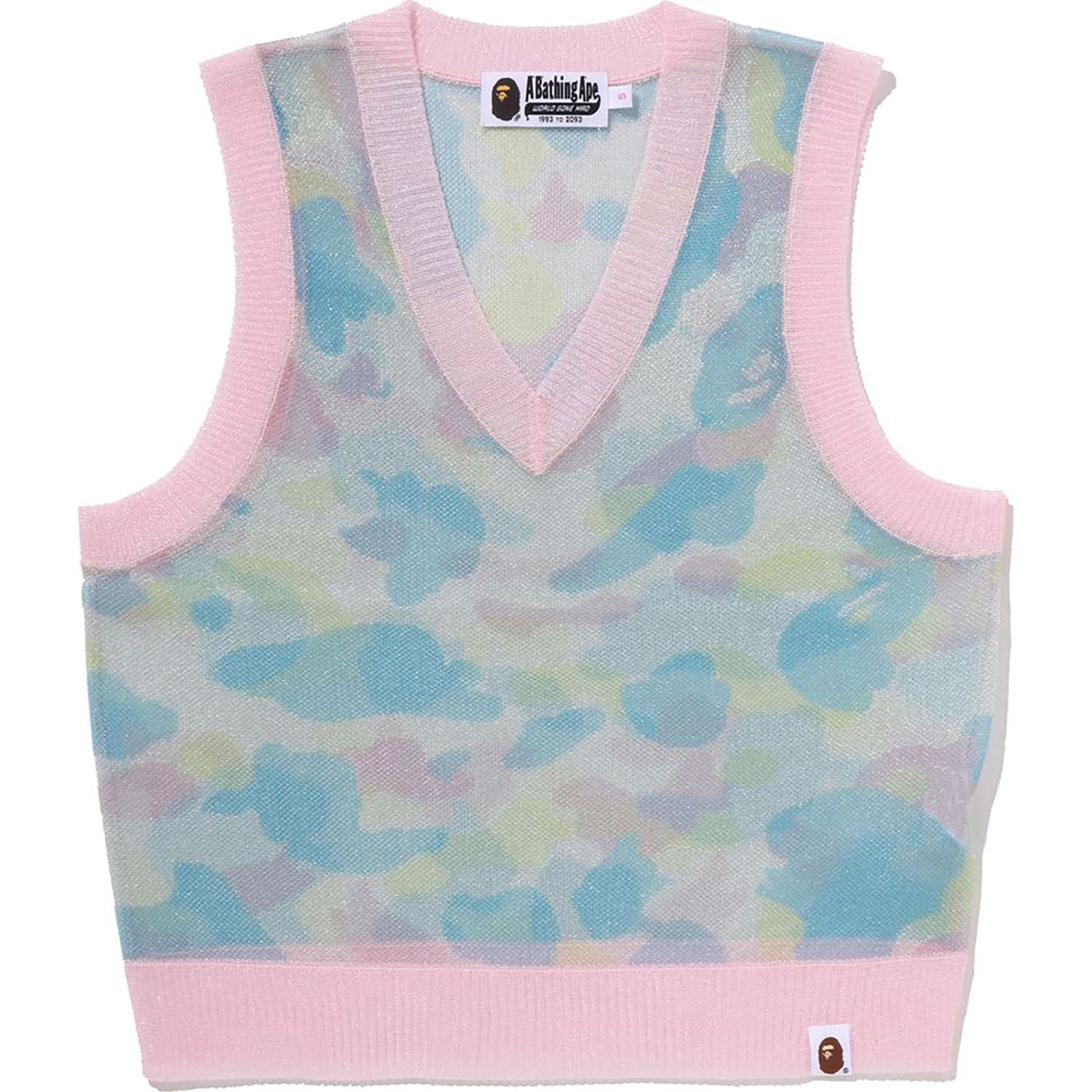 New Multi Camo Metallic Cropped Knit Vest Ladies A bathing ape – Гарантія оригінальності – боковий вид