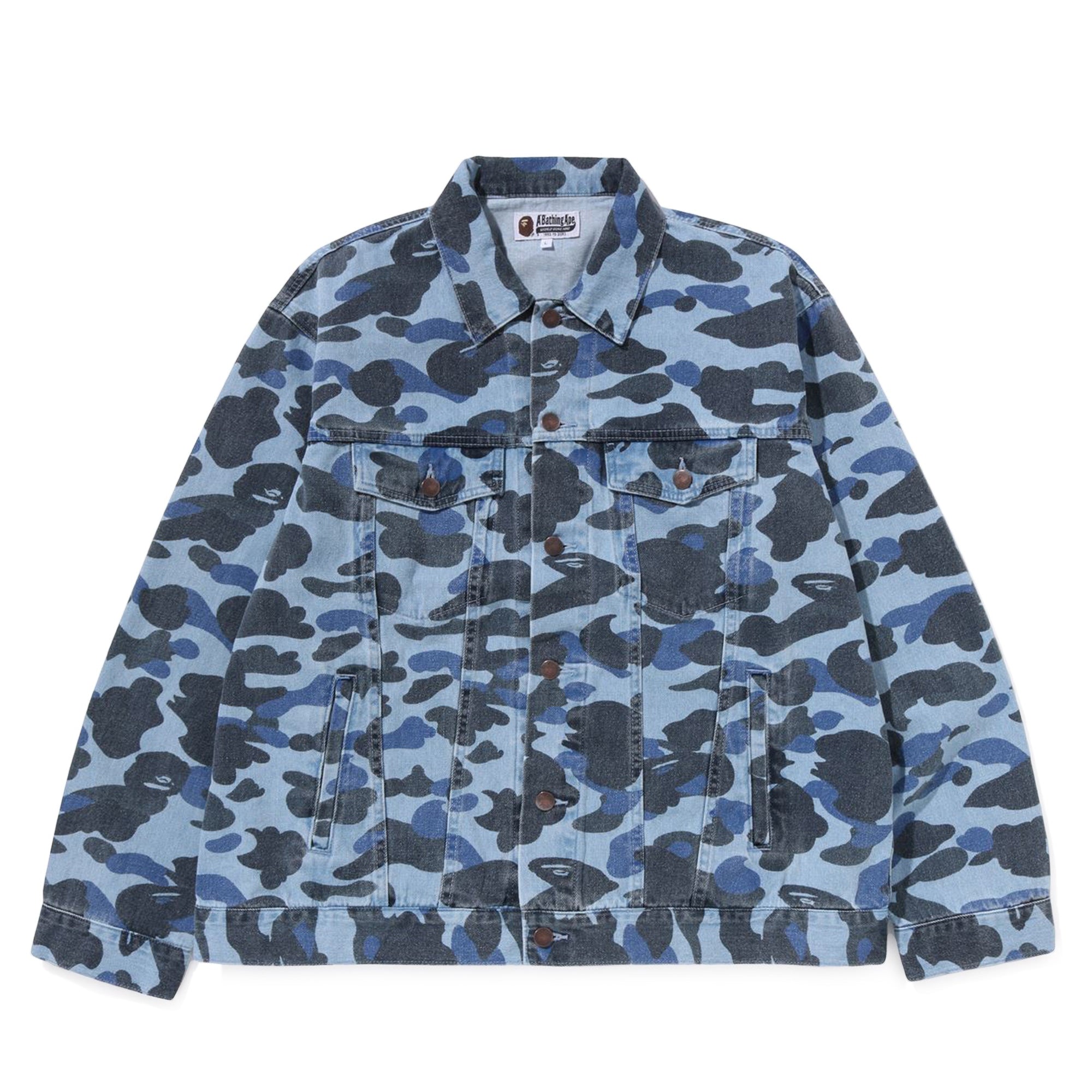 Mens Colour Camo Denim Jacket A bathing ape – Гарантія оригінальності – боковий вид