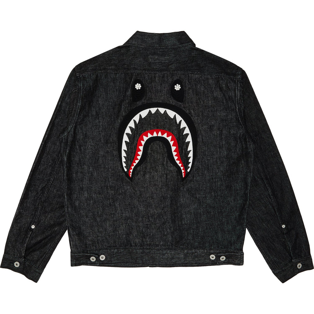 Pearl Shark Denim Jacket Type-02 Mens A bathing ape оригінал – Купити в Україні – боковий вид