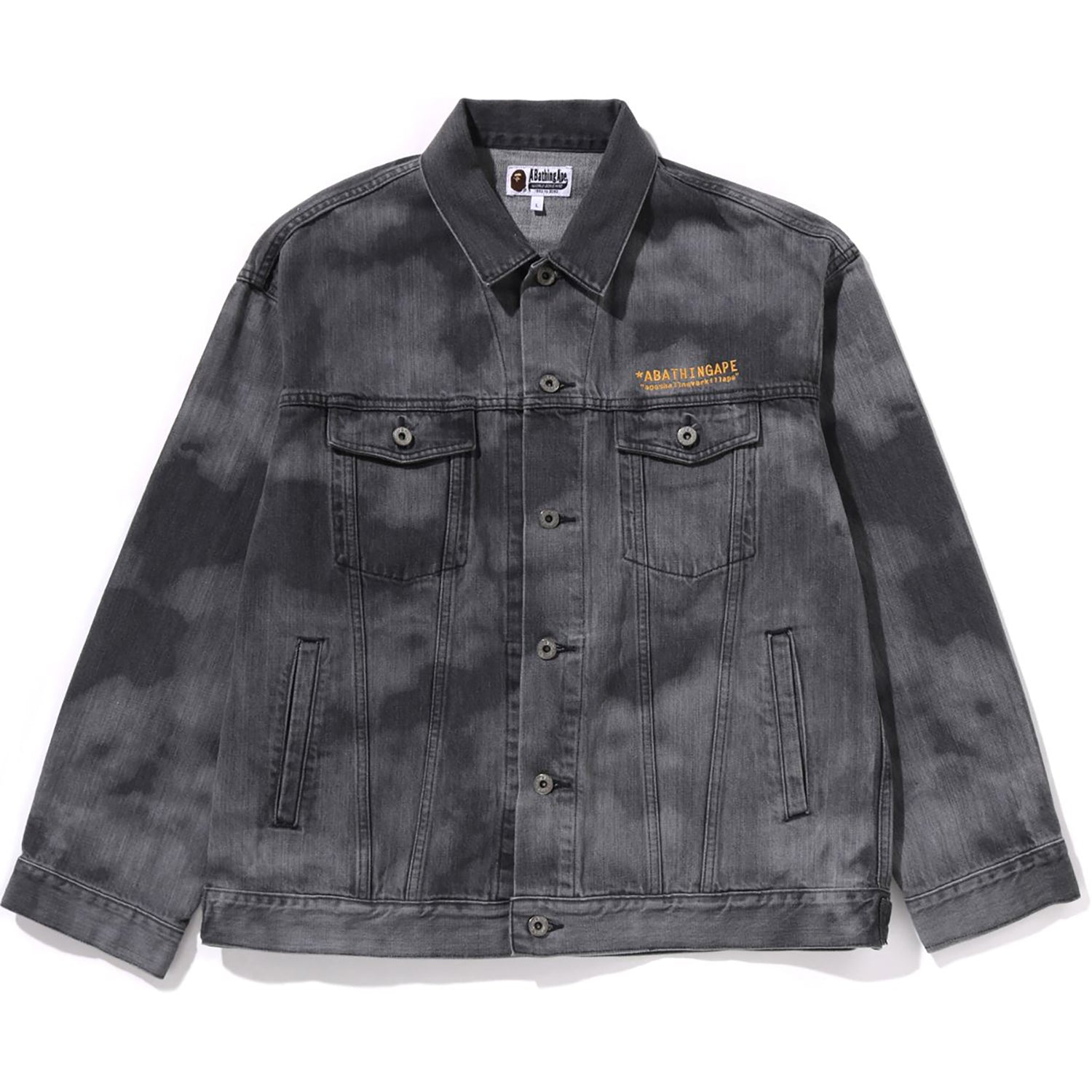 Оригінальна High Tone Bleach Denim Jacket Mens A bathing ape – боковий вид