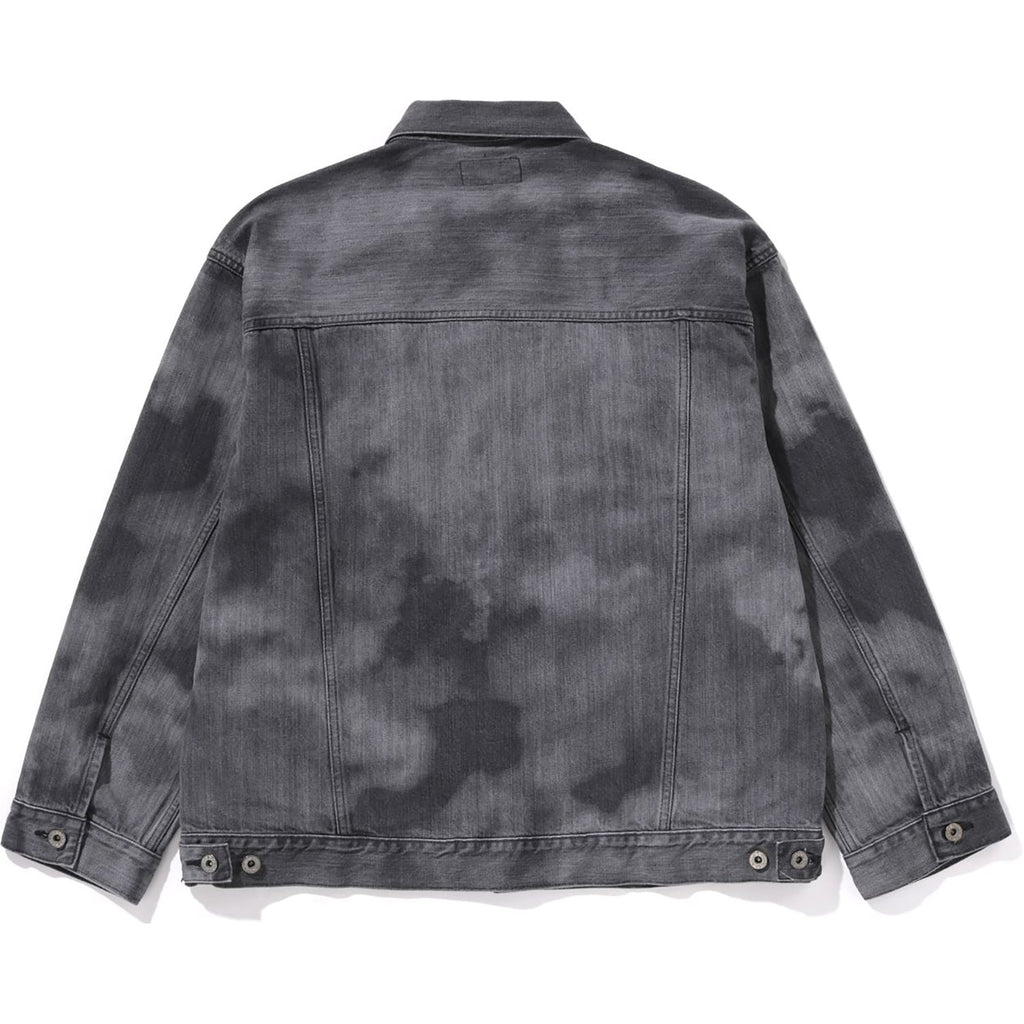 Оригінальна High Tone Bleach Denim Jacket Mens A bathing ape – вид ззаду