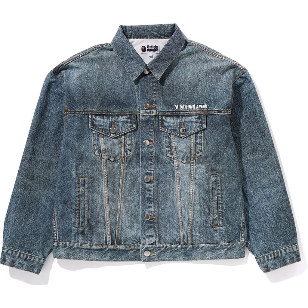 Fake Print Denim Jacket Mens A bathing ape – Гарантія оригінальності – вид ззаду