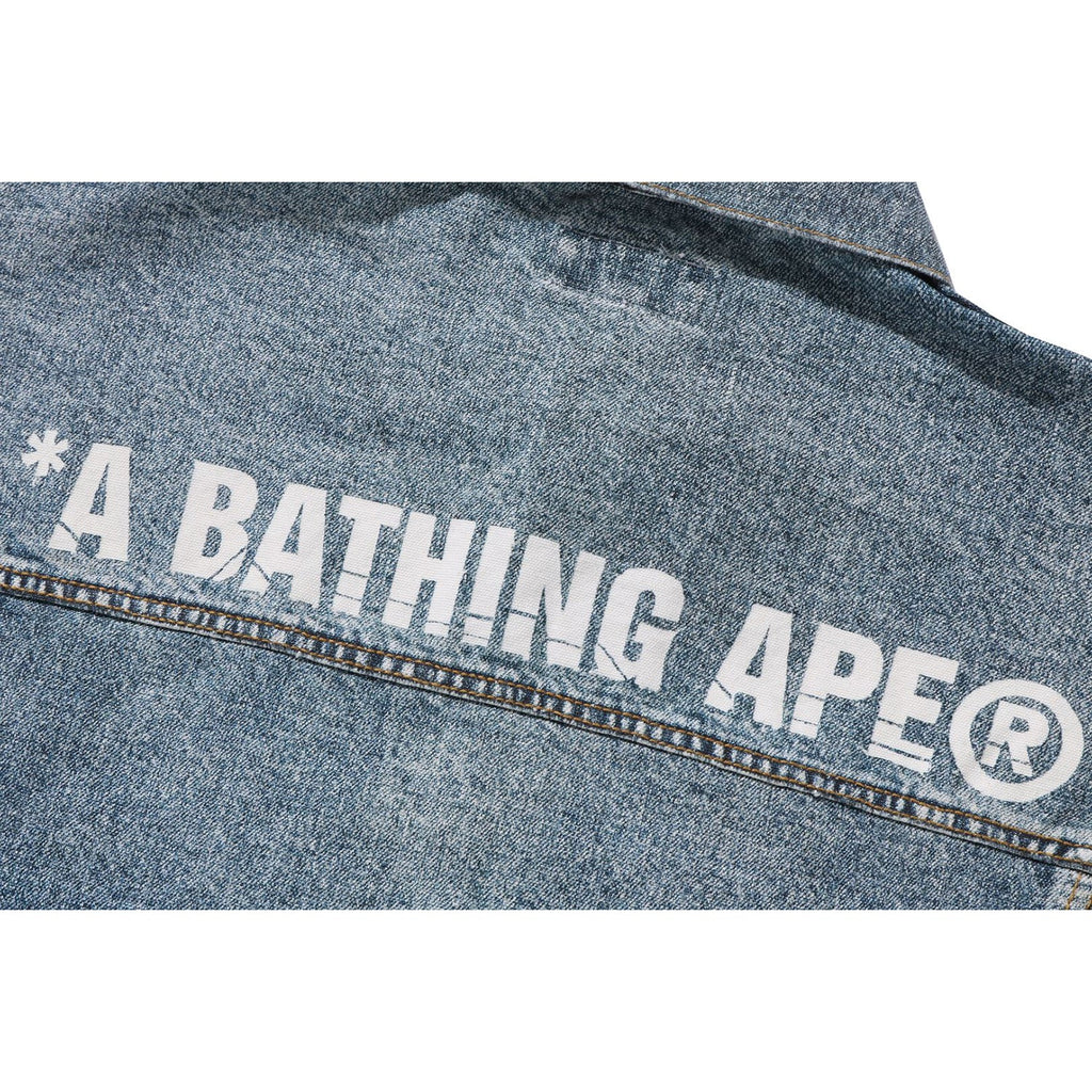 Fake Print Denim Jacket Mens A bathing ape – Гарантія оригінальності – детальний вид