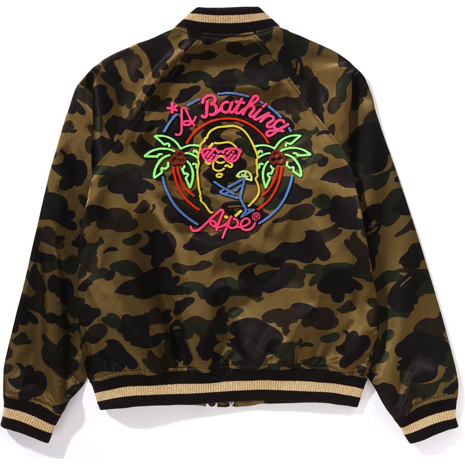 1st Camo Neon Ape Head Souvenir Jacket Ladies A bathing ape оригінал – Купити в Україні – боковий вид
