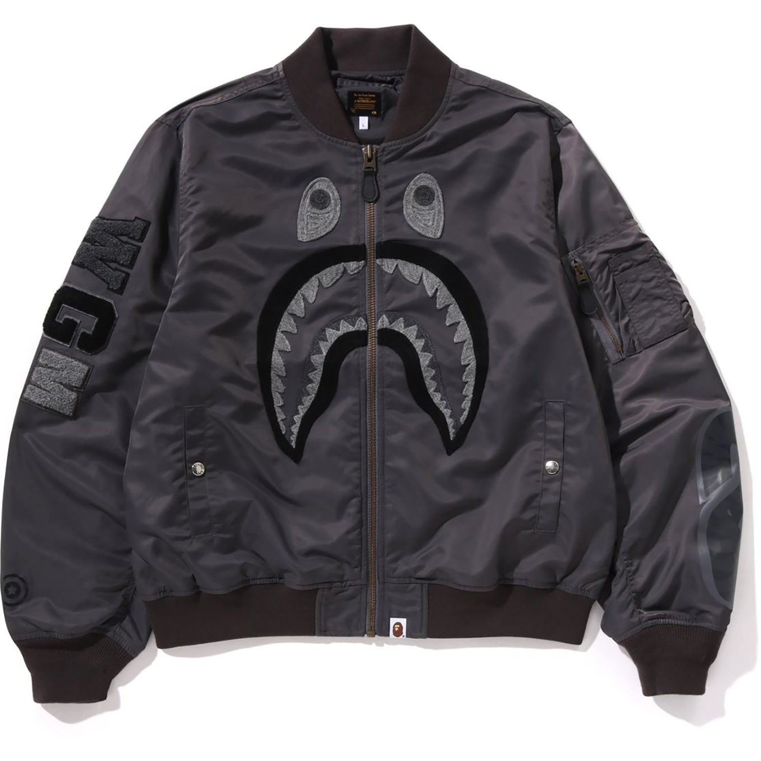 Tonal Chain Stitch Shark Bomber Jacket Mens A bathing ape – Гарантія оригінальності – вид 7