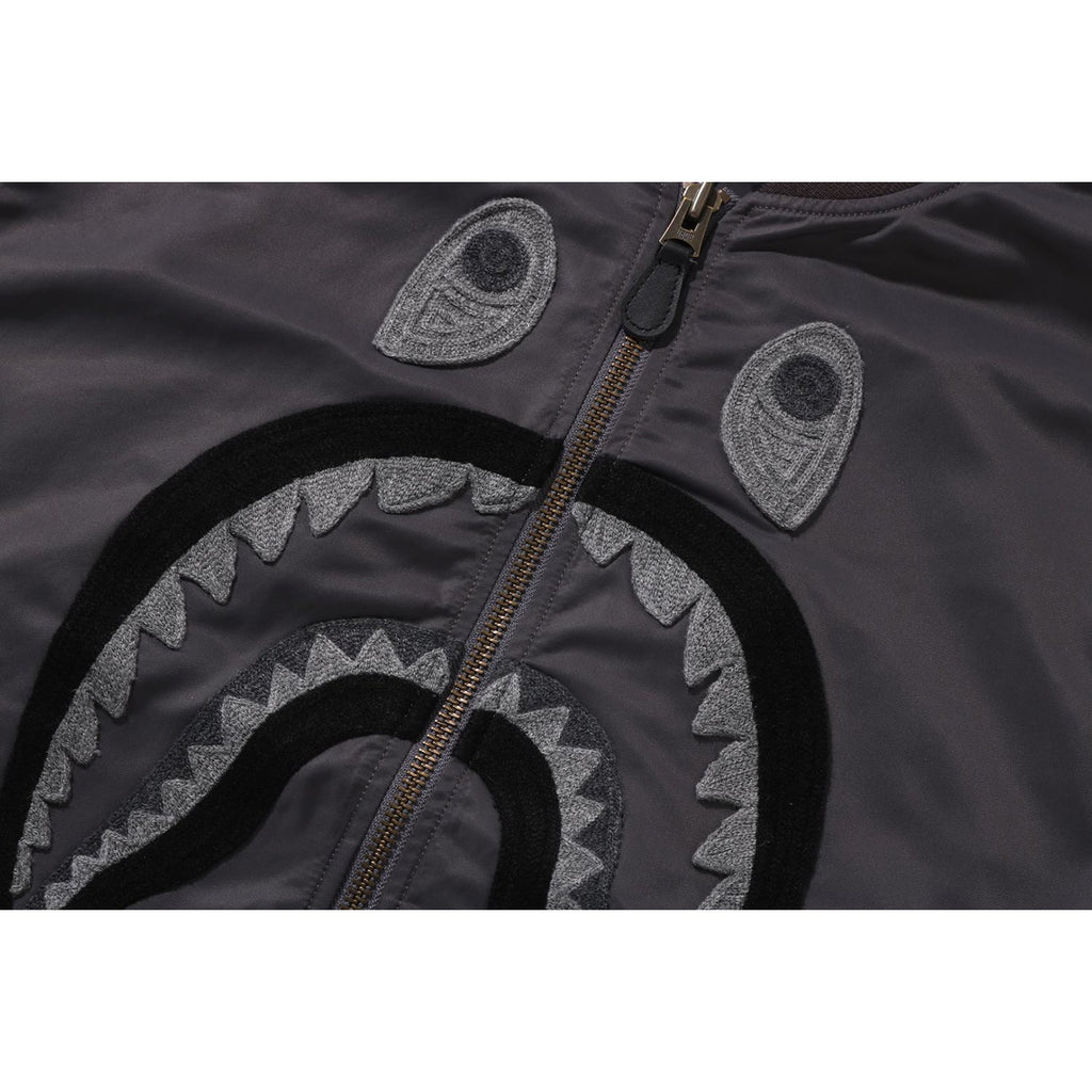 Tonal Chain Stitch Shark Bomber Jacket Mens A bathing ape – Гарантія оригінальності – вид 9