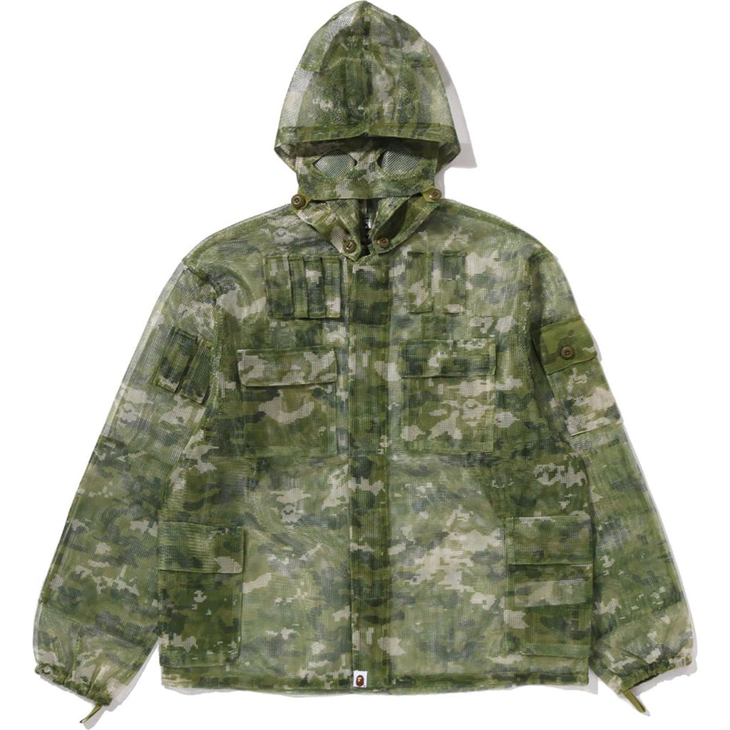 Multi Pixel Camo Mask Hooded Shirt Jacket Mens A bathing ape оригінал – Купити в Україні – боковий вид