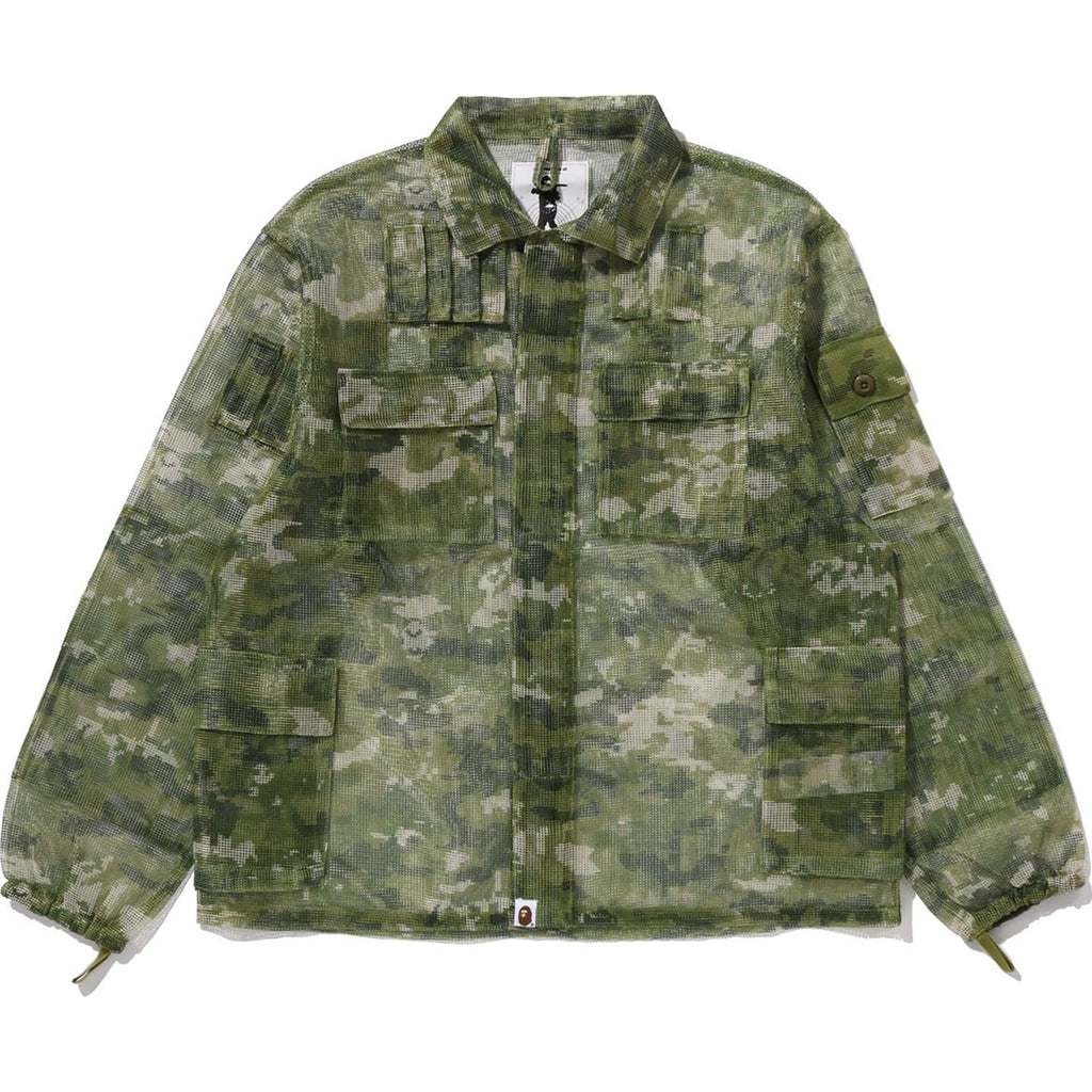 Multi Pixel Camo Mask Hooded Shirt Jacket Mens A bathing ape оригінал – Купити в Україні – вид ззаду