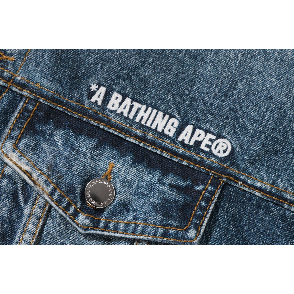 Fake Print Trucker Jacket Mens A bathing ape – Гарантія оригінальності – детальний вид