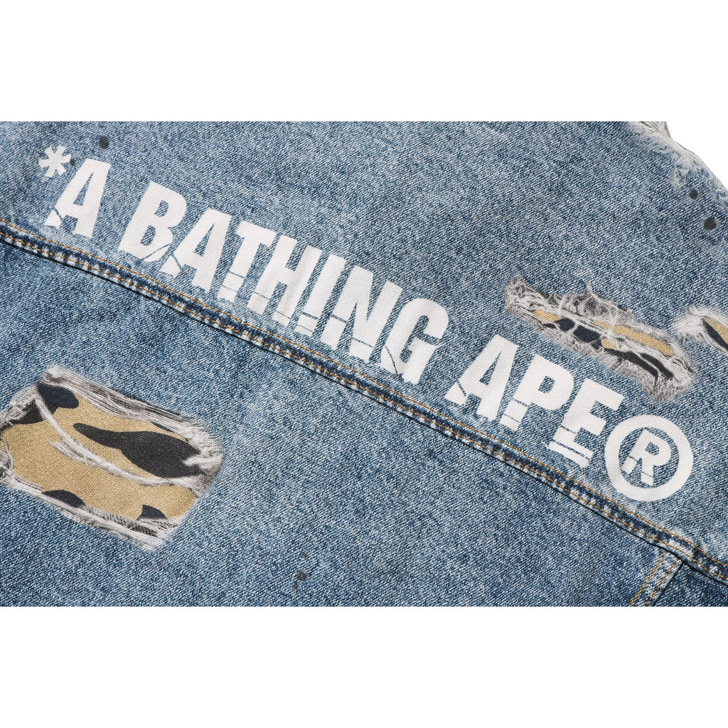 Fake Print Trucker Jacket Mens A bathing ape – Гарантія оригінальності – збільшений вид