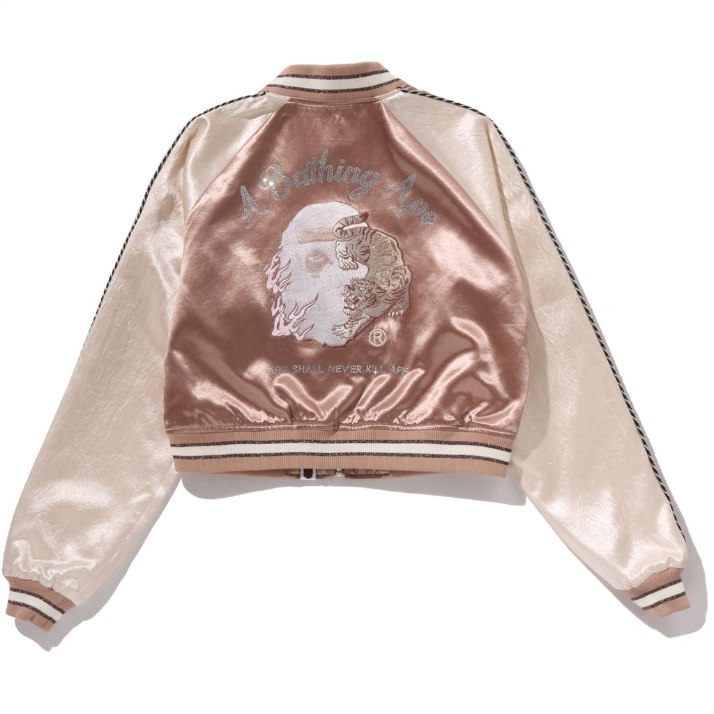Оригінальна Multilogo Cropped Souvenir Jacket Ladies A bathing ape – вид ззаду