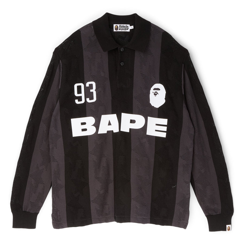 Sta Stripe Pattern Jacquard Multi Logo Relaxed Fit Ls Tee M A bathing ape оригінал – Купити в Україні – боковий вид