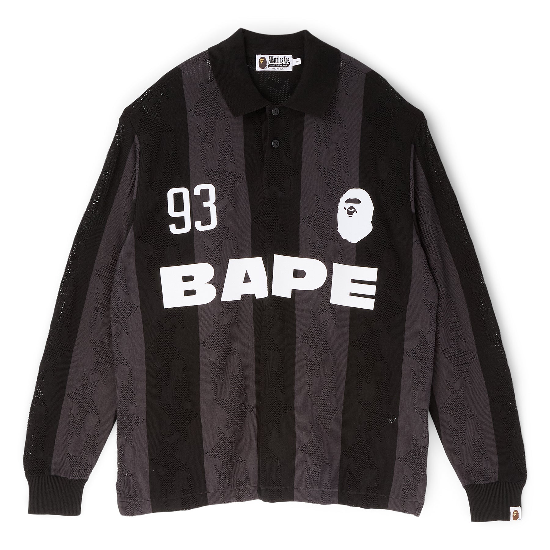 Sta Stripe Pattern Jacquard Multi Logo Relaxed Fit Ls Tee M A bathing ape оригінал – Купити в Україні – боковий вид